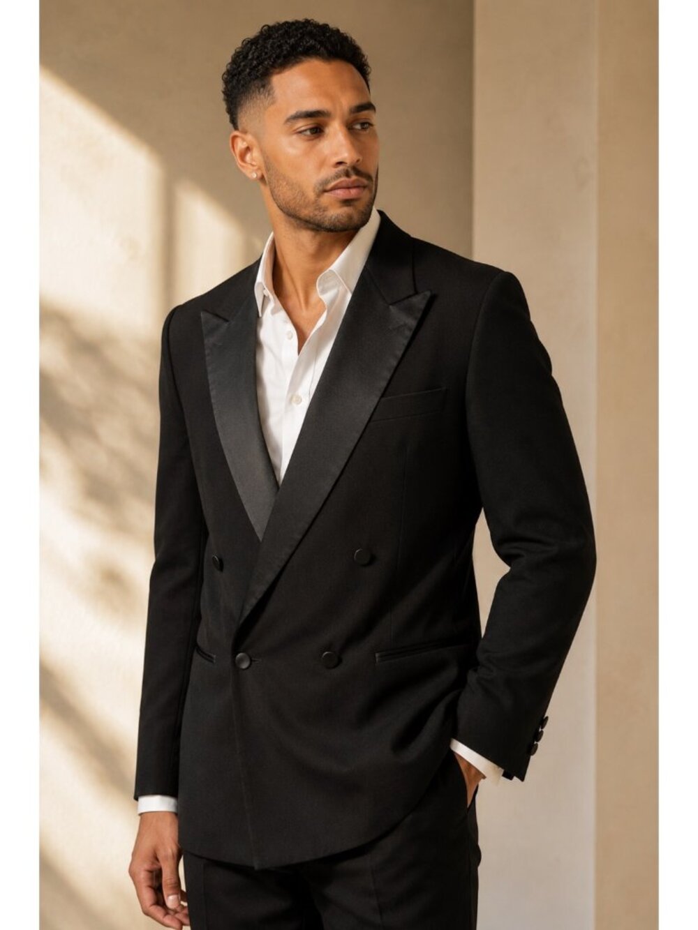 Vintage Givenchy Gentleman Paris Wool Mohair Double Breasted Tuxedo Jacket